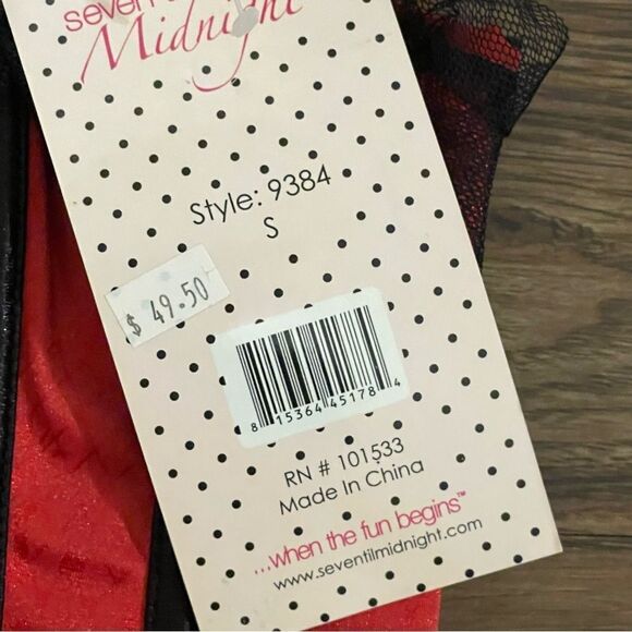 NWT Seven ‘Til Midnight Corset With Boning Red With Black Lace Detail Size Small - Picture 12 of 12